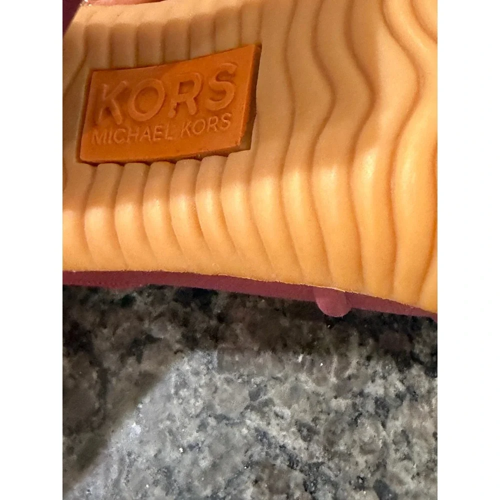 Michael Kors Slicker heel duck boots Women Colorblock Orange‎ Burgundy Pink Sz 7